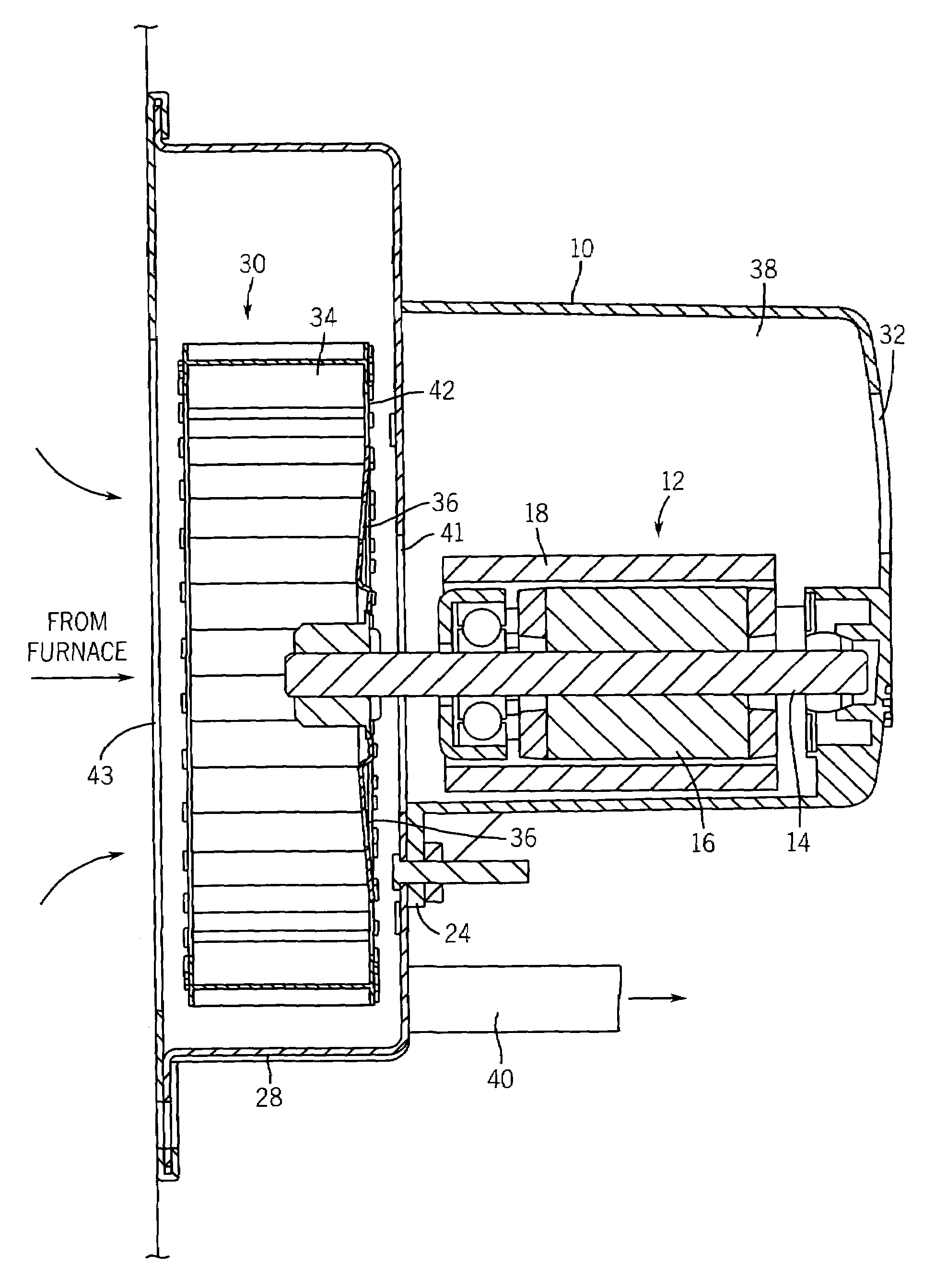Method for cooling a motor in a blower assembly for a furnance
