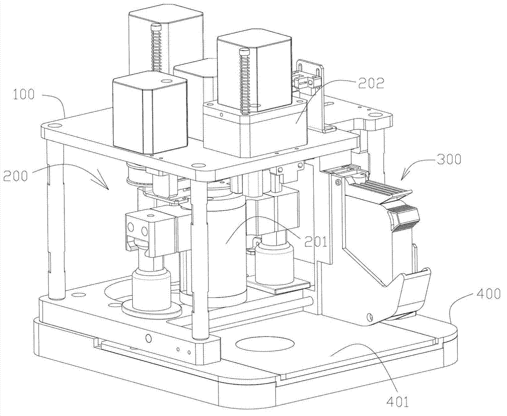 Automatic sealing device with code-spraying and printing mechanism