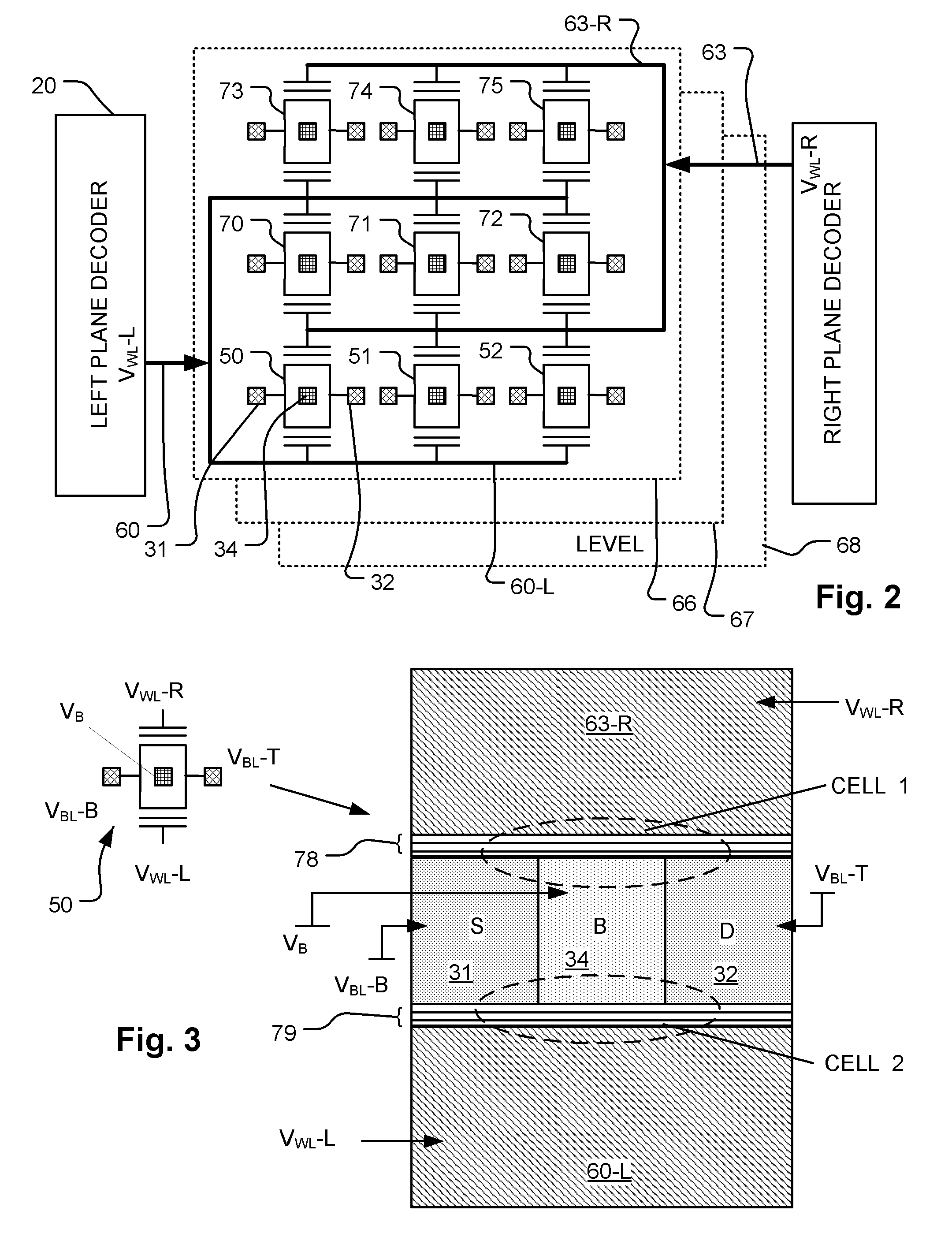 3D memory array arranged for FN tunneling program and erase