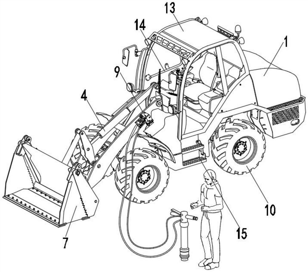 Multifunctional engineering vehicle and accessory assembly reloading method thereof