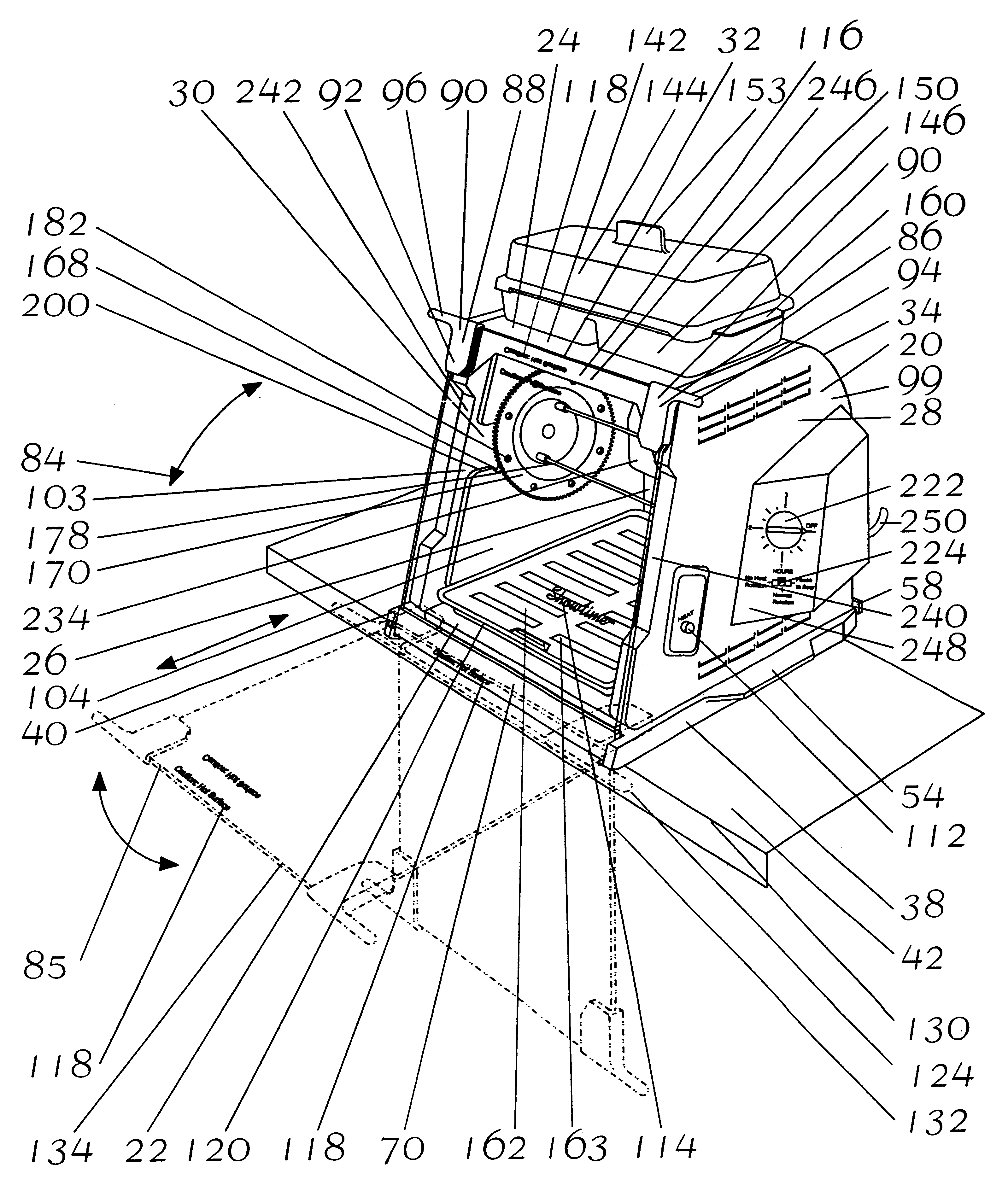 Dual spit rotisserie assembly and method of cooking therewith
