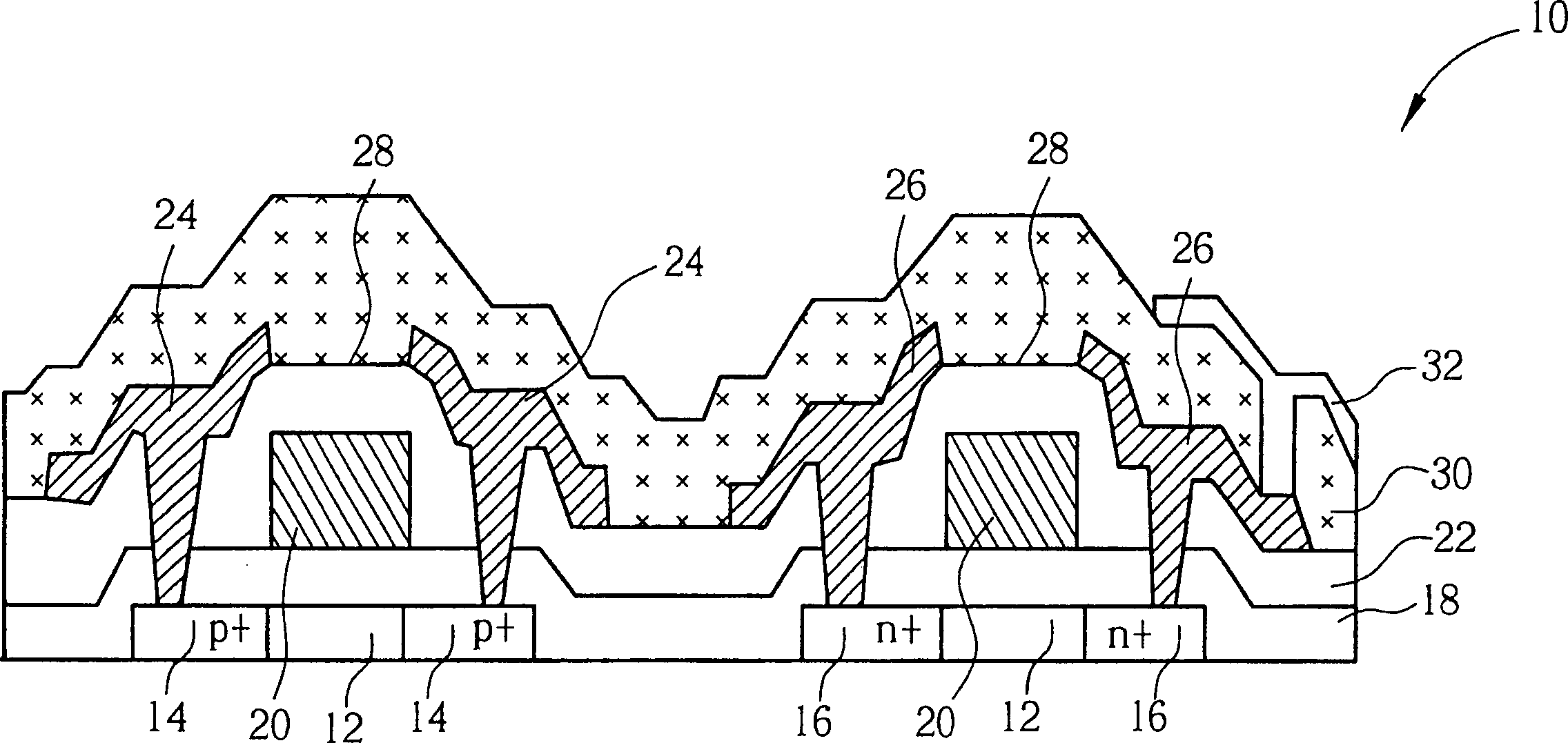 Method for reducing leakage current on surface of base plate in thin film  transistor