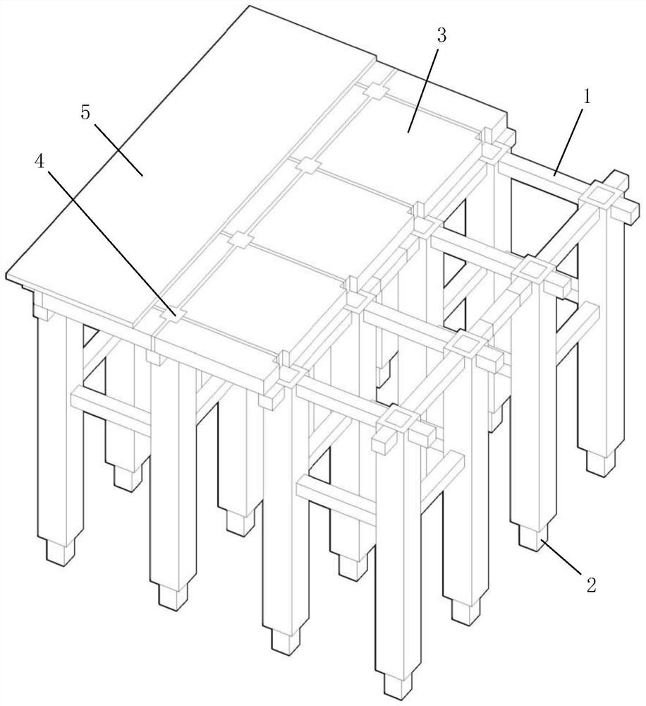 Prefabricated assembled wharf structure capable of being rapidly formed