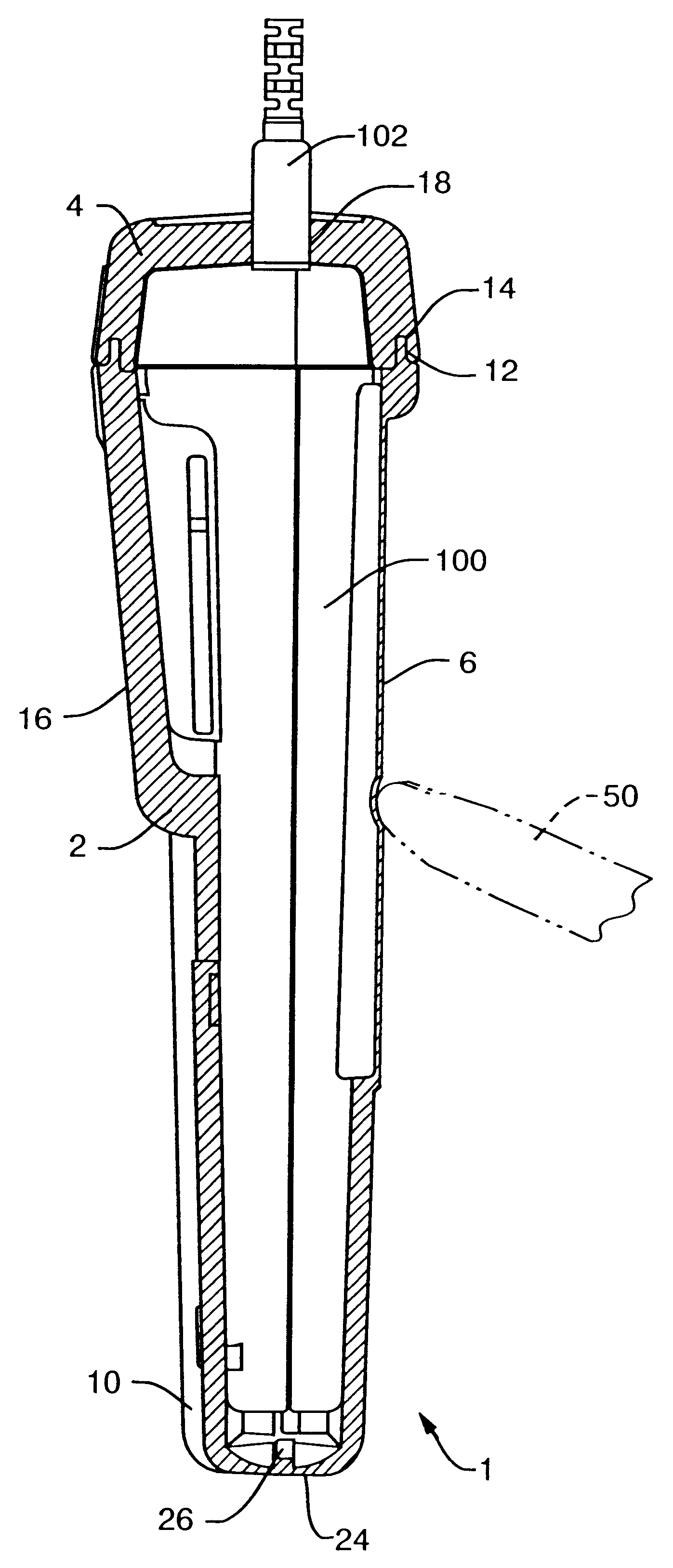 Watertight protective device for holding a measuring or display device