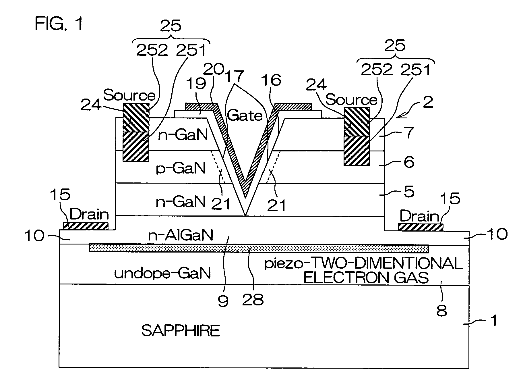 Semiconductor device employing group III-V nitride semiconductors and method for manufacturing the same
