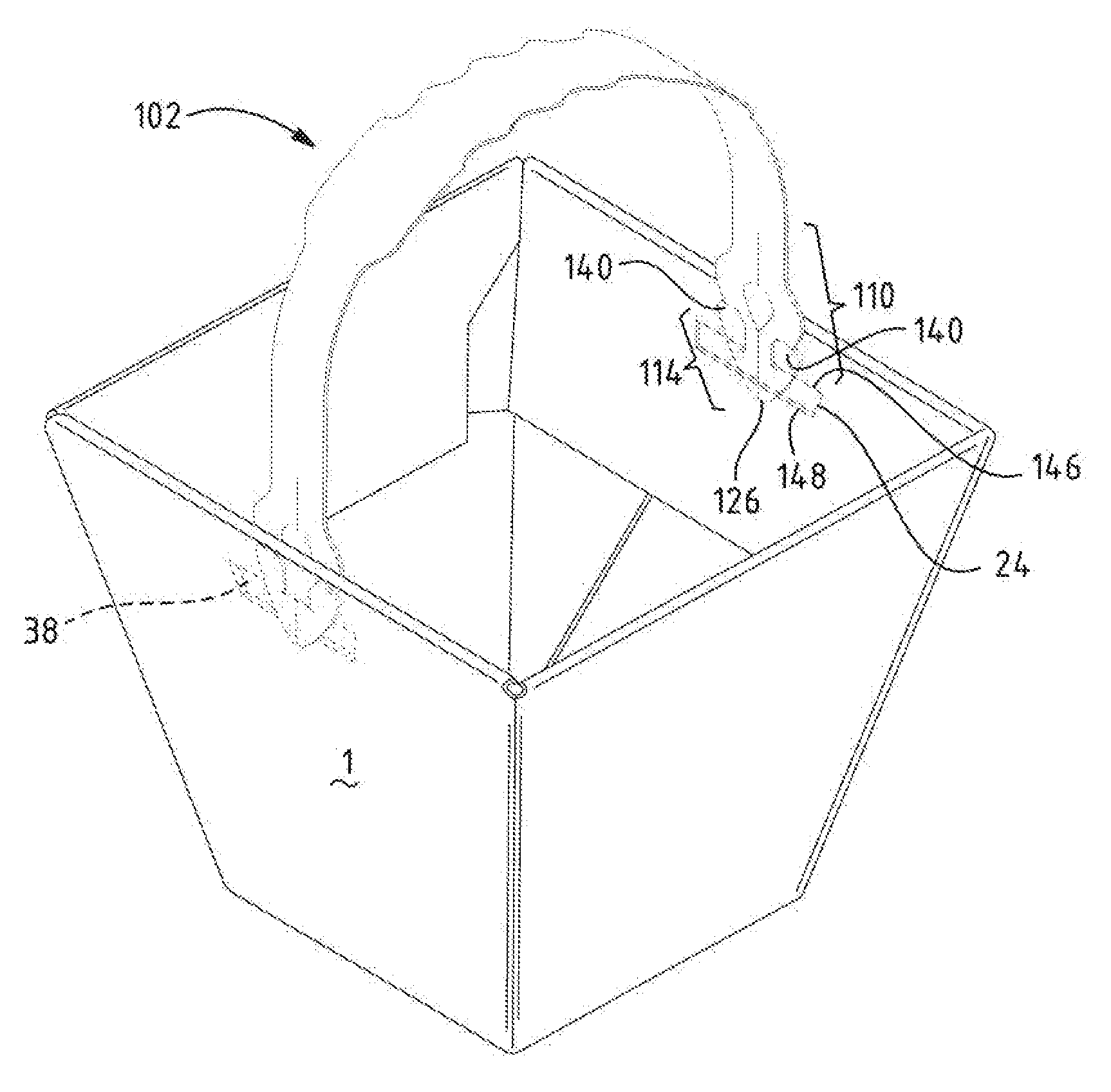 Foldable container and attachments