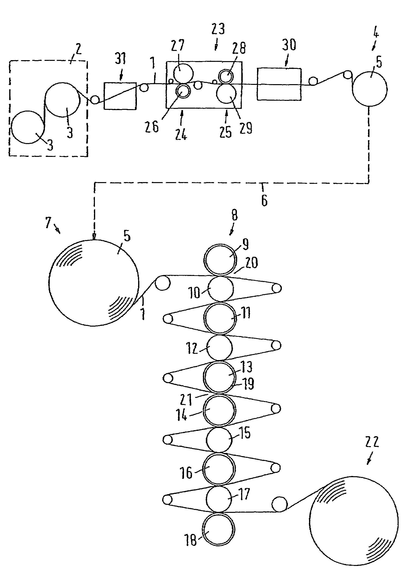Method and device for calendering a paper web