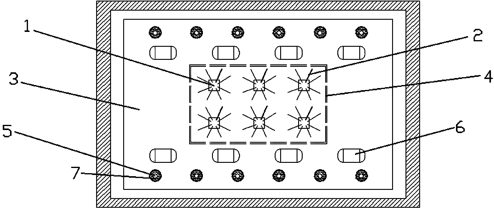 Impact-resistant packaging structure of multi-chip integrated circuit