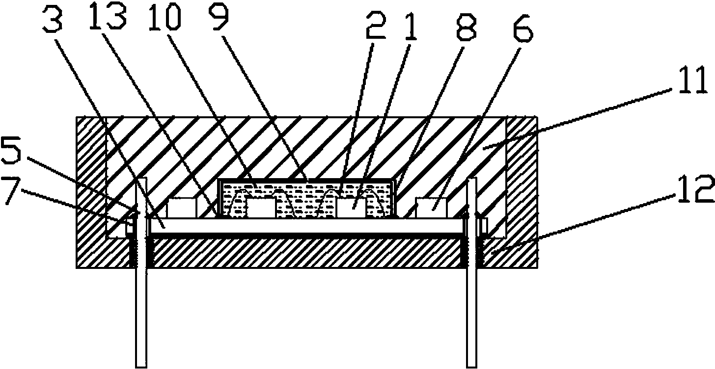 Impact-resistant packaging structure of multi-chip integrated circuit