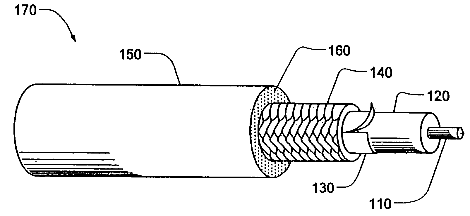 Coaxial cable for exterior use