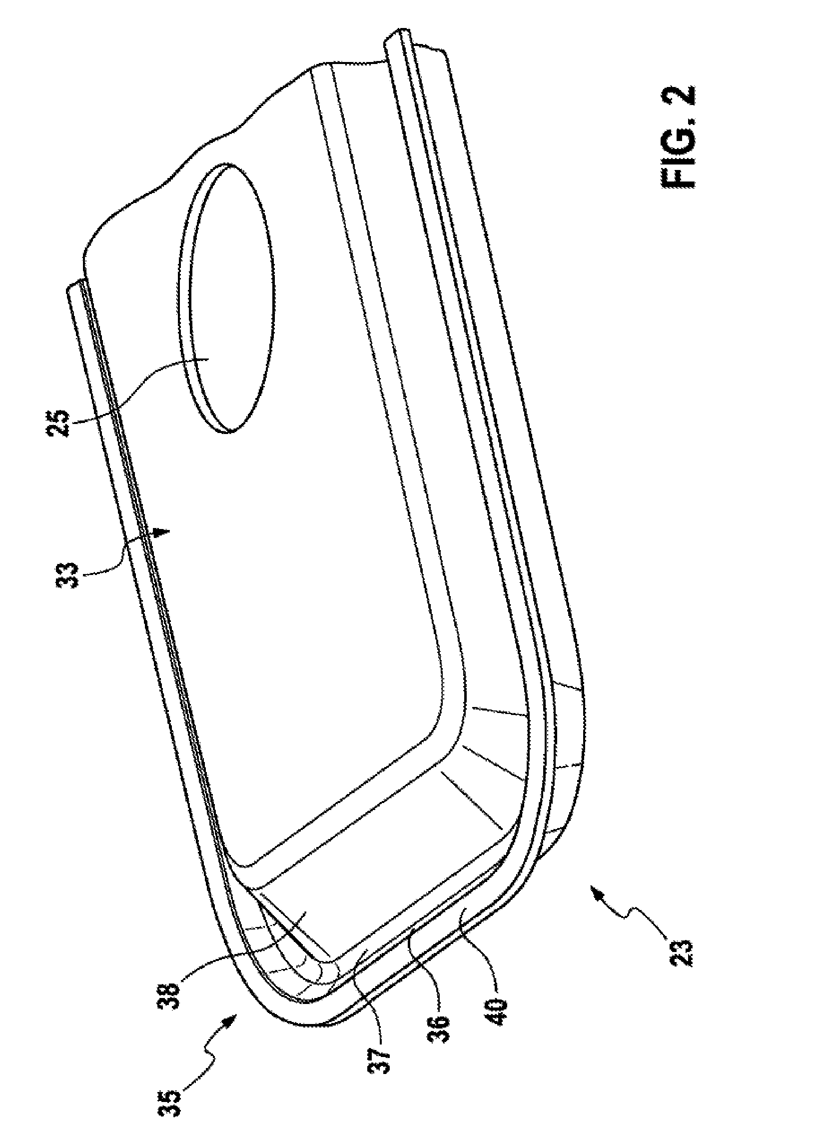 Battery cell comprising a housing covering plate having a raised central region