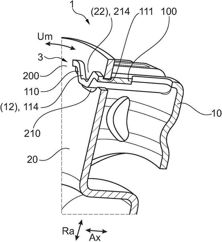 Rotation assembly having plug connection and torque transmission device