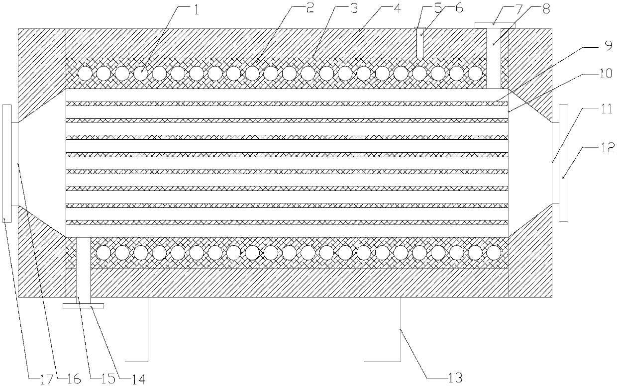 Automobile tail gas waste heat recovery fused salt heat transfer and heat storage heat exchanger