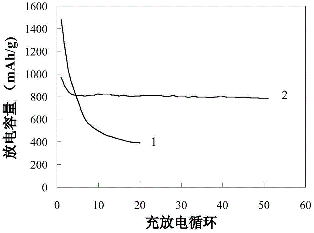 Lithium sulfur battery adopting stannous sulfide as anchoring center and preparation method of positive electrode of lithium sulfur battery