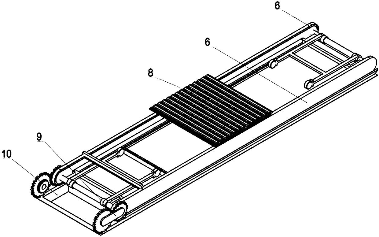 Online cleaning device of lower chains of tobacco cutting machine