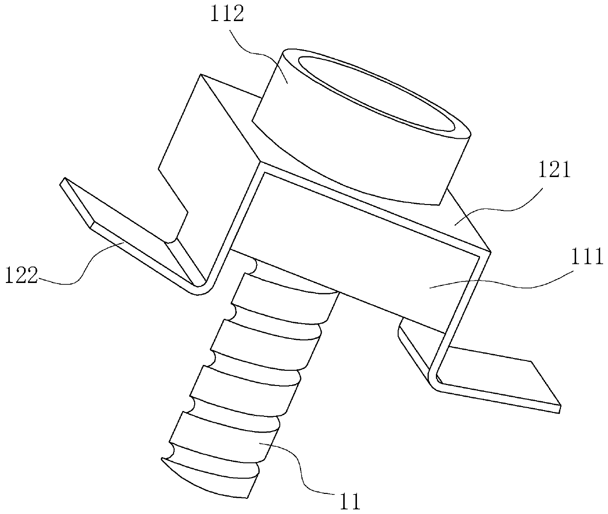 A clamp screw riveting device