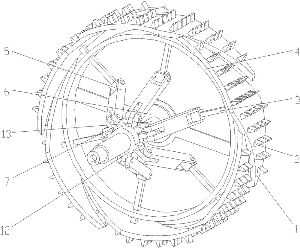 Ball spacing type repeated folding-unfolding wheel locking and unlocking mechanism