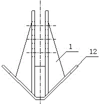 Device for correcting inclined iron transmission tower of double combined angle steel main material