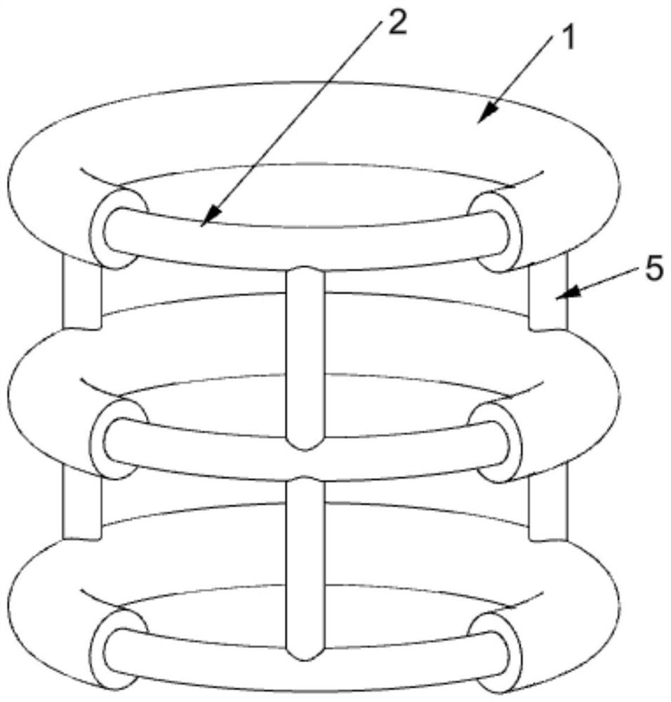 Flexible esophageal stent with nested structure