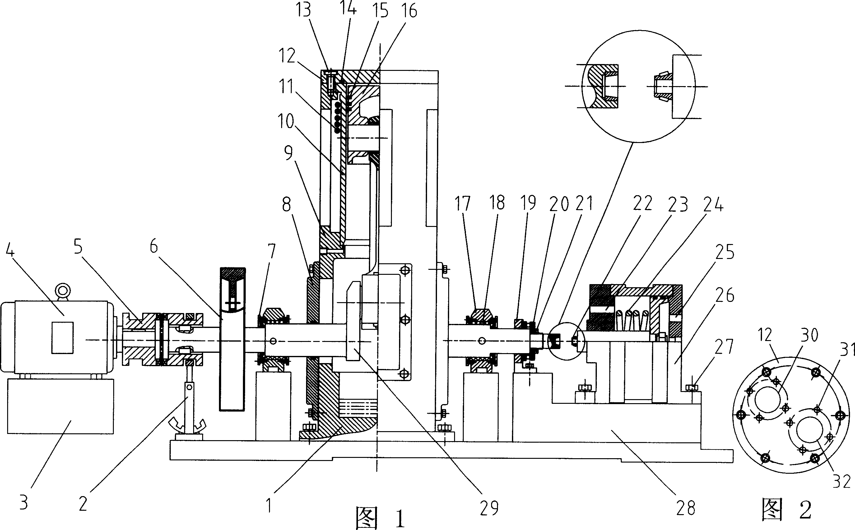 Friction-loss and vibration analog experimental equipment for main motion components of IC engine