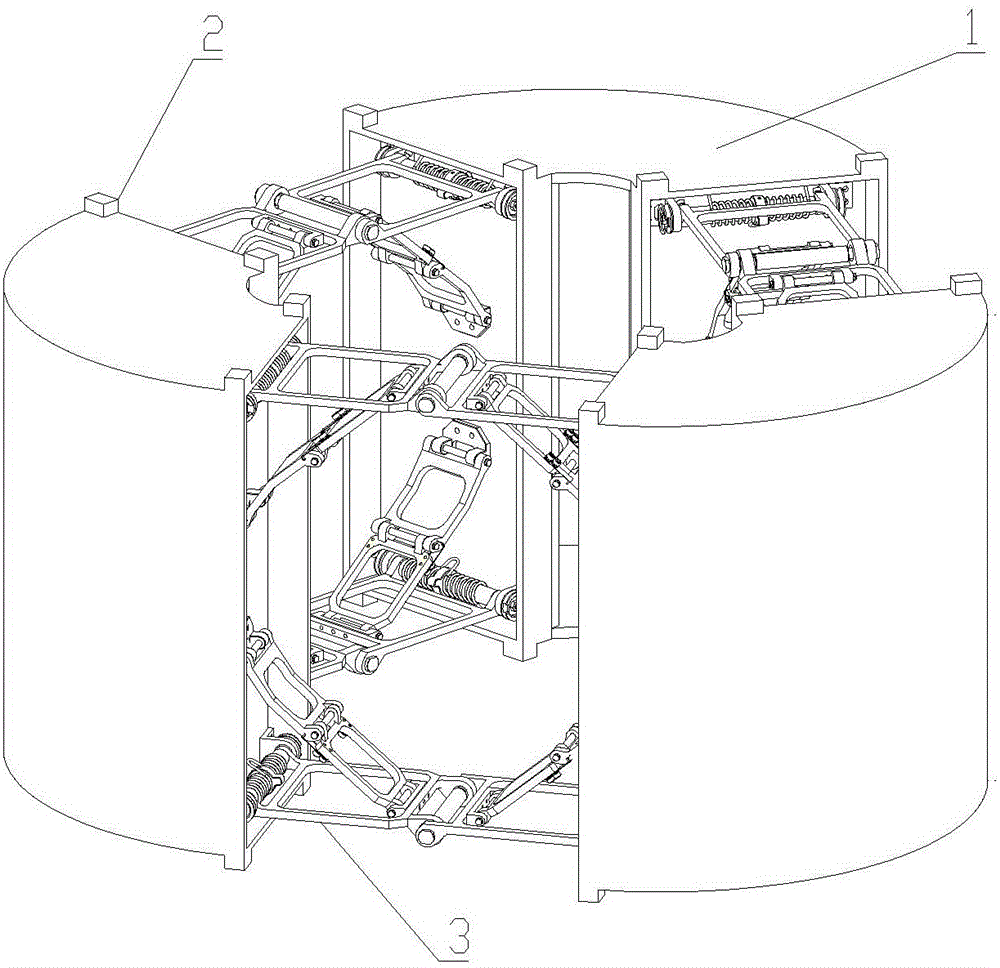 In-orbit expansion-type satellite structure