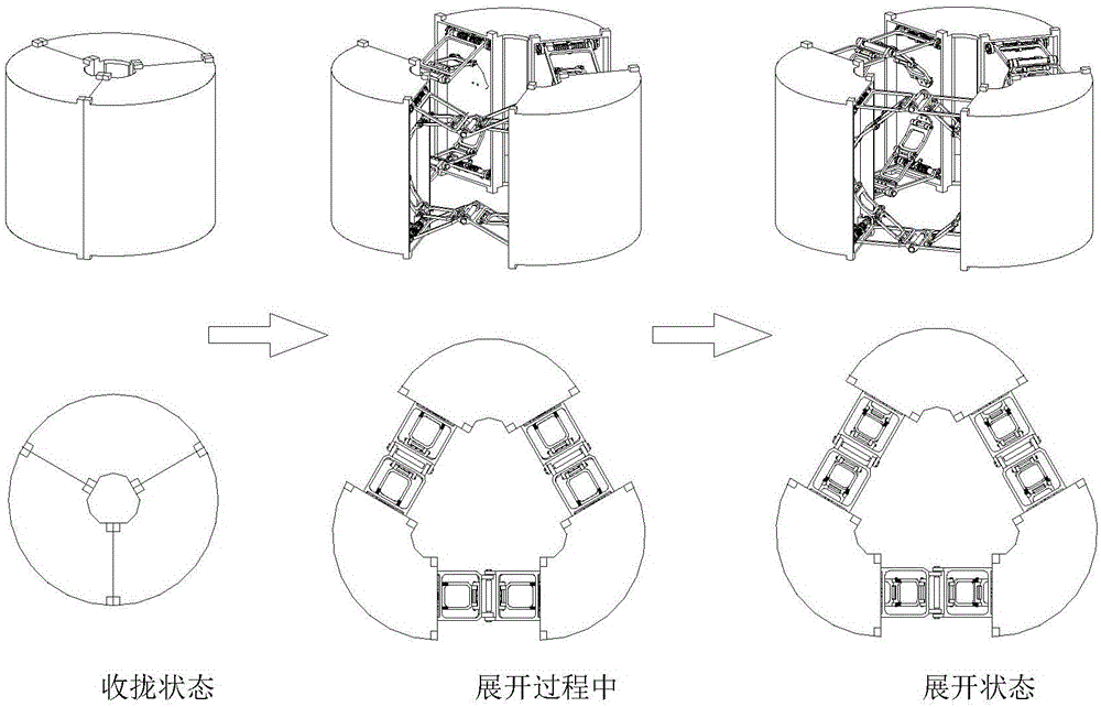 In-orbit expansion-type satellite structure