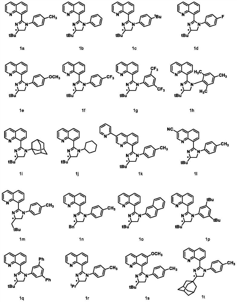 Synthesis method and application of chiral quinoline-imidazoline ligand