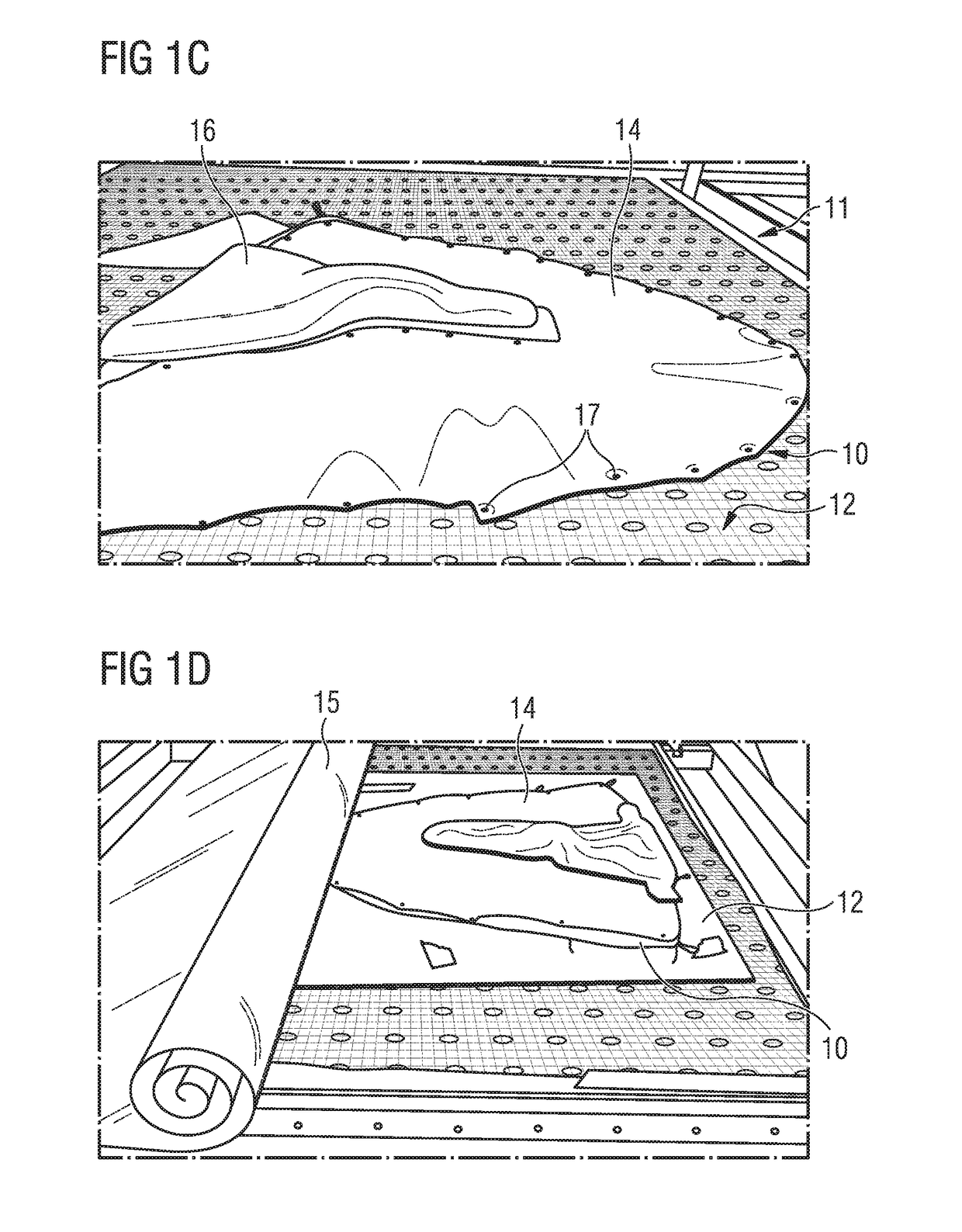 Manufacturing method for coating a fabric with a three-dimensional shape