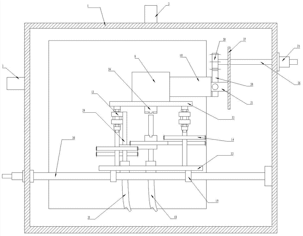 Torsion experiment testing device under hot vacuum environment