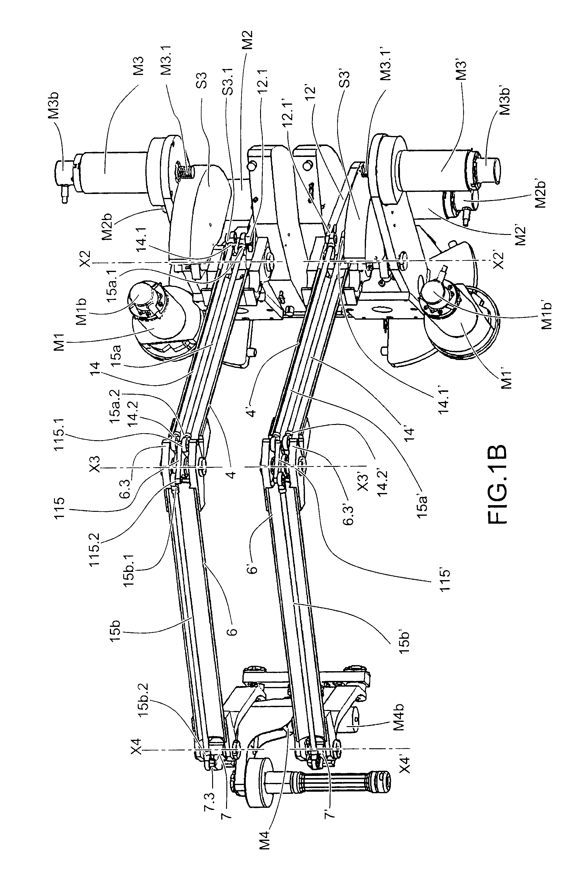 Robot or haptic interface structure with parallel arms