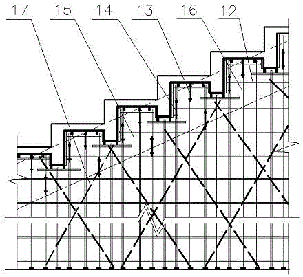 Cast-in-place Concrete Curved Ladder Stand Formwork Structure and Formwork Supporting Method