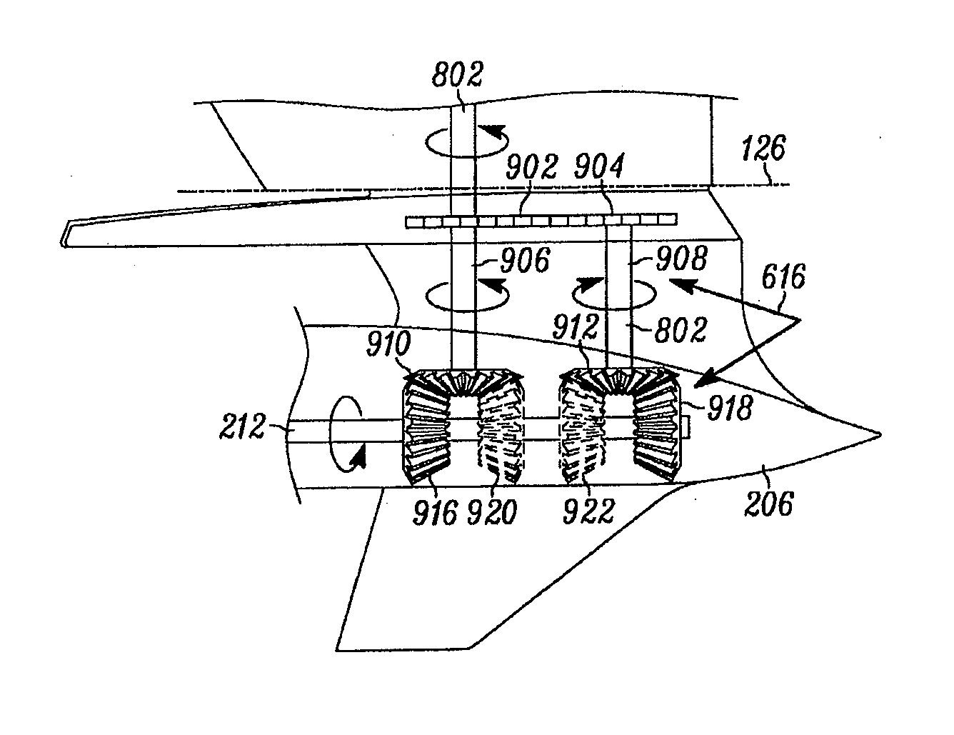Large outboard motor including variable gear transfer case