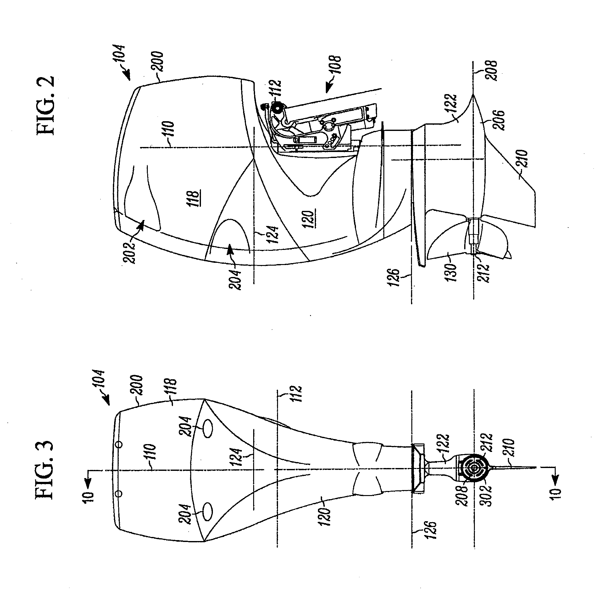 Large outboard motor including variable gear transfer case