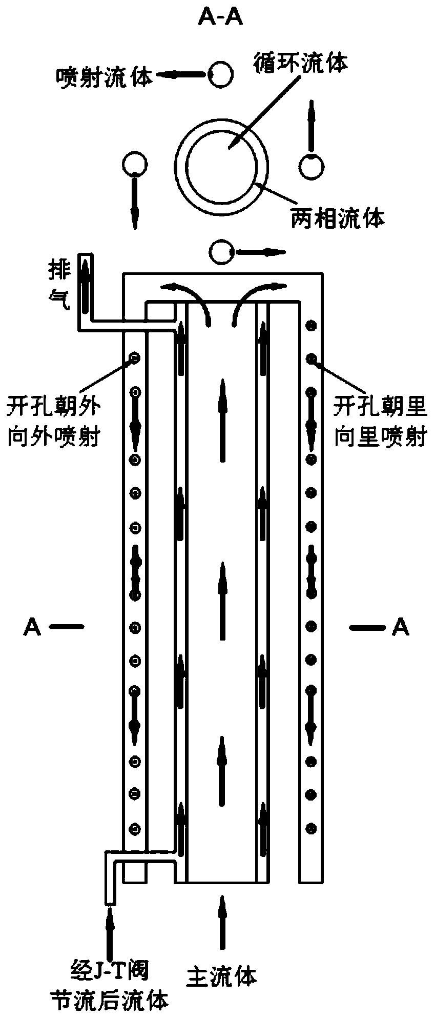 Thermodynamic exhaust system adopting tangential centrifugal injection