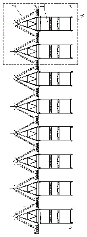 Steel truss beam assembly support used in steel concrete composite truss beam construction