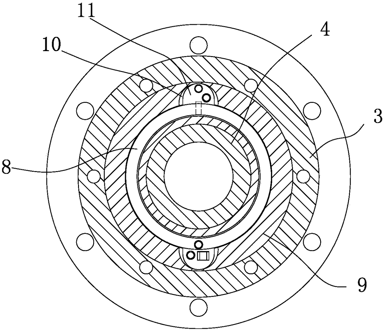 Detecting mechanism for bearing base for data outputting