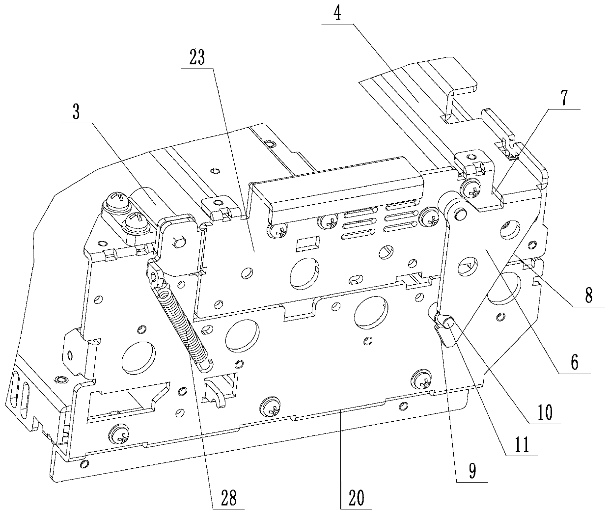 An opening and closing mechanism for paper media transmission