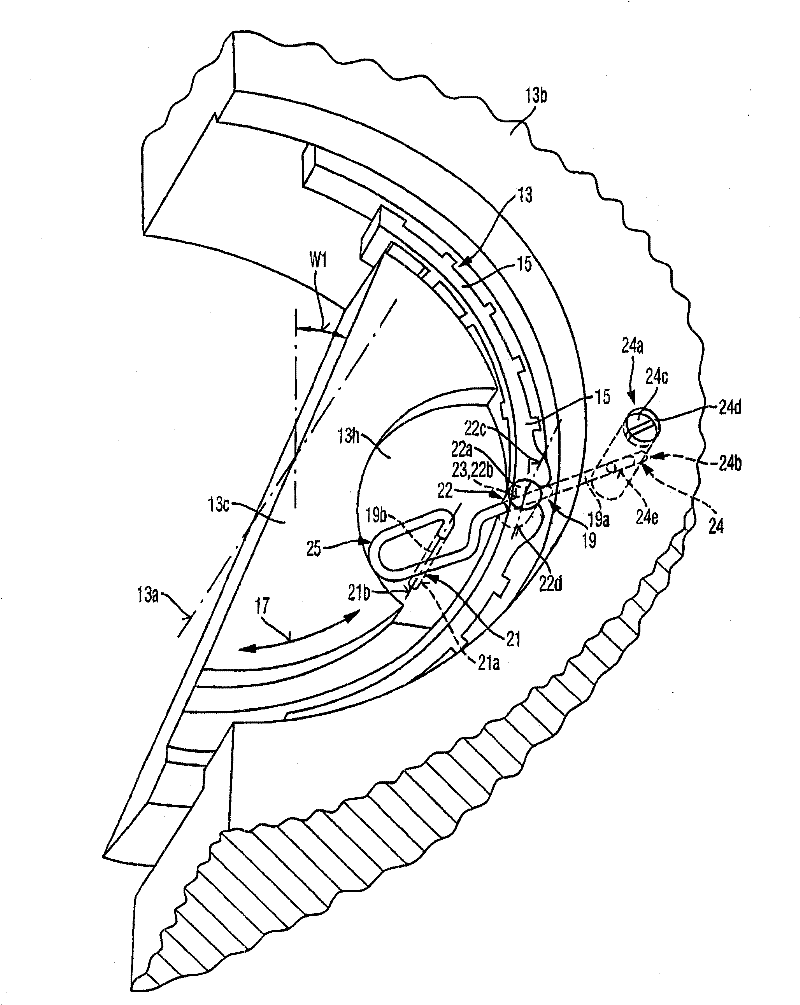 Axial piston machine having a guide limb for a cage segment