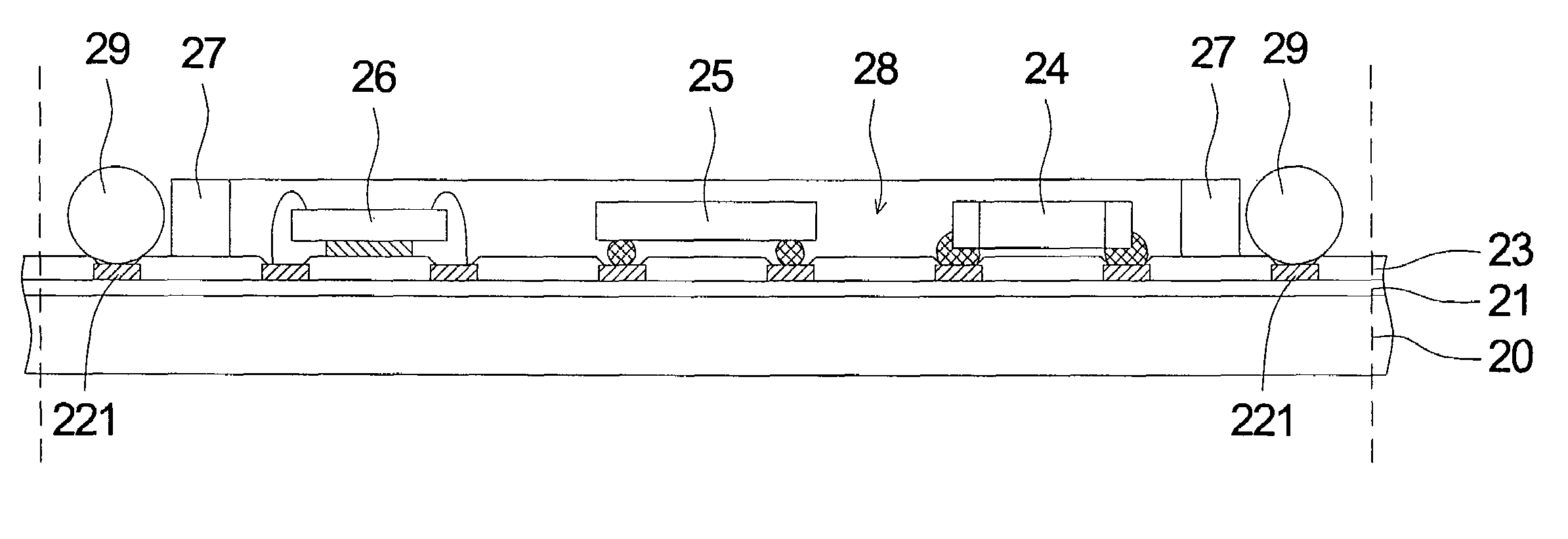 Semiconductor package for encapsulating multiple dies and method of manufacturing the same