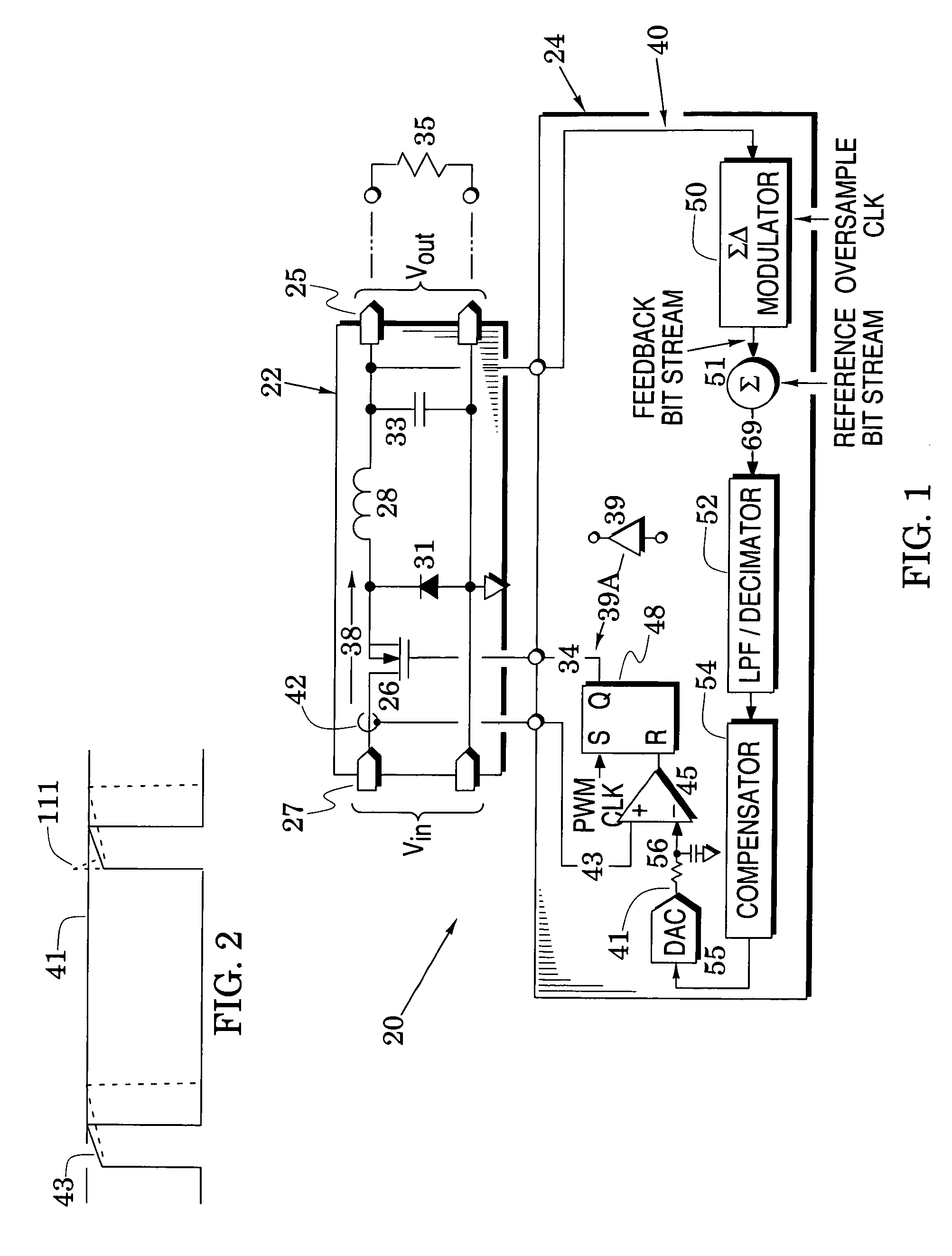 Switching converters controlled via sigma delta modulation