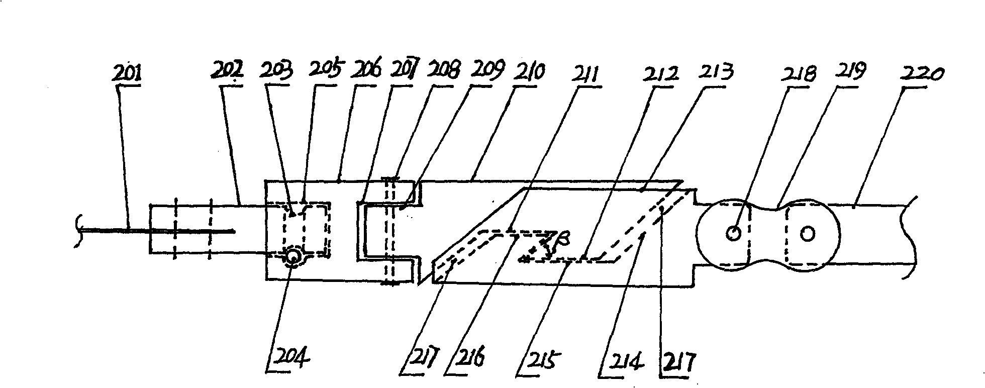 Pulling rod connecting fastener of braider