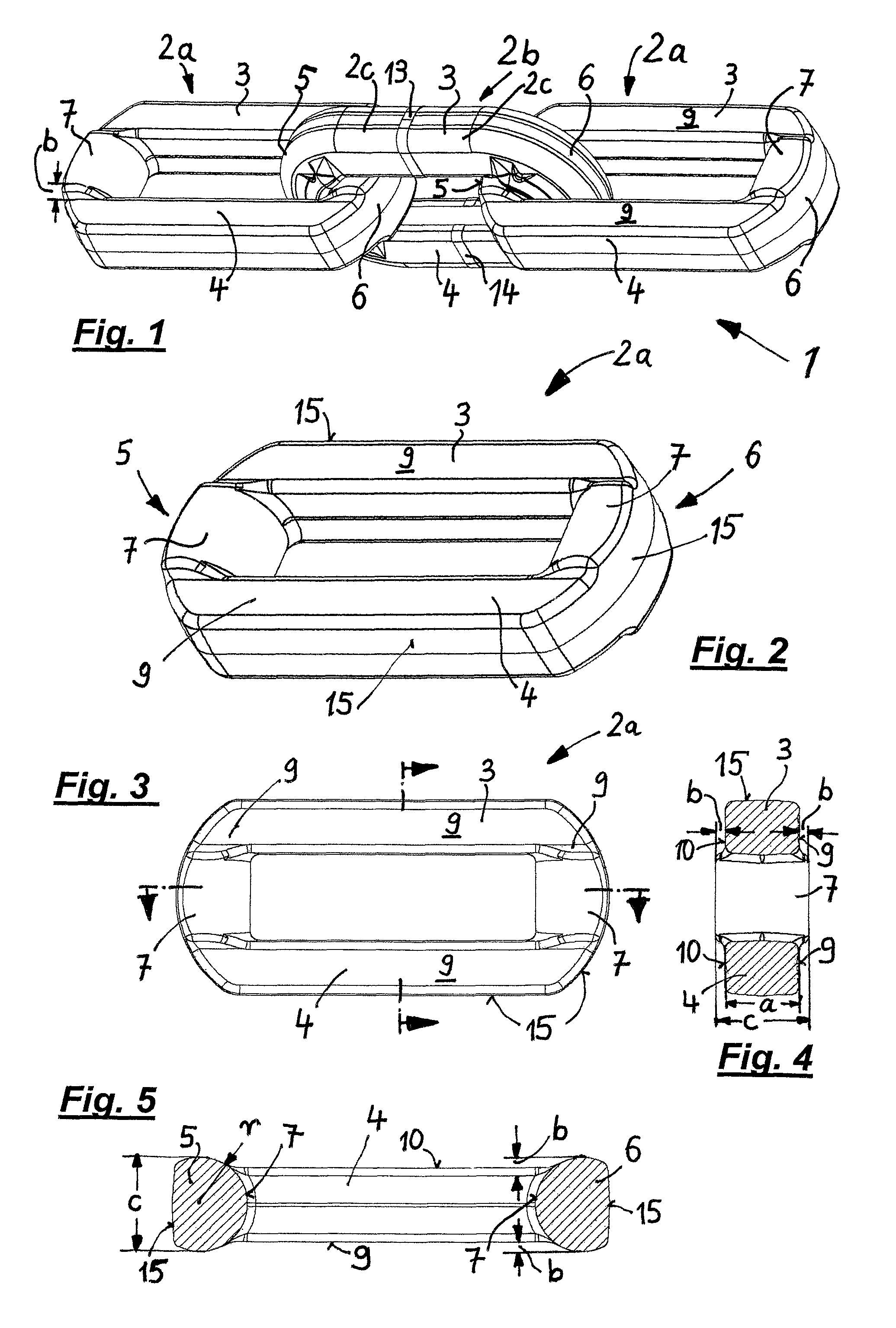 Chain consisting of oval profile chain links, and method for producing a chain of this type