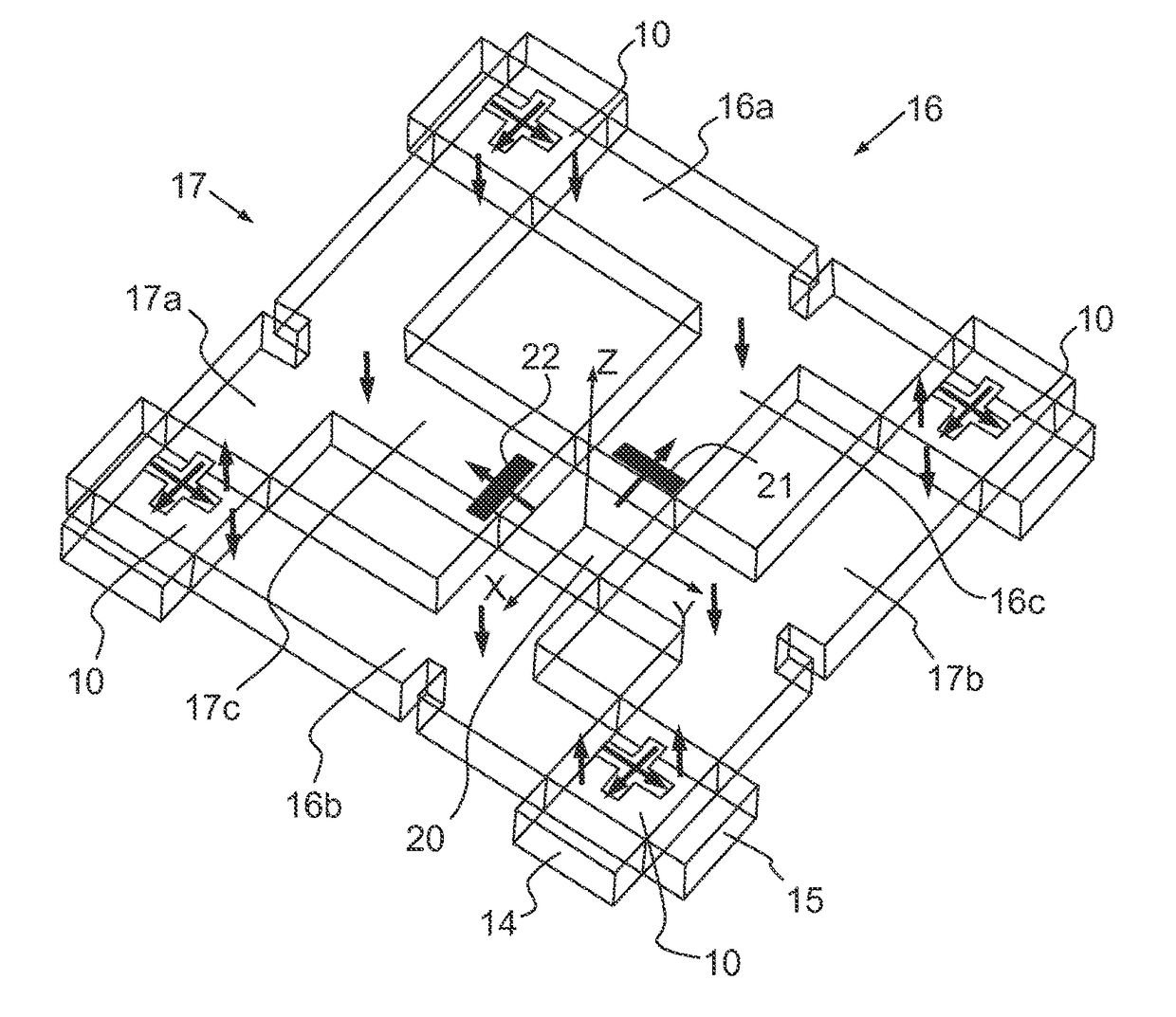 Compact bipolarization power splitter, array of a plurality of splitters, compact radiating element and planar antenna comprising such a splitter