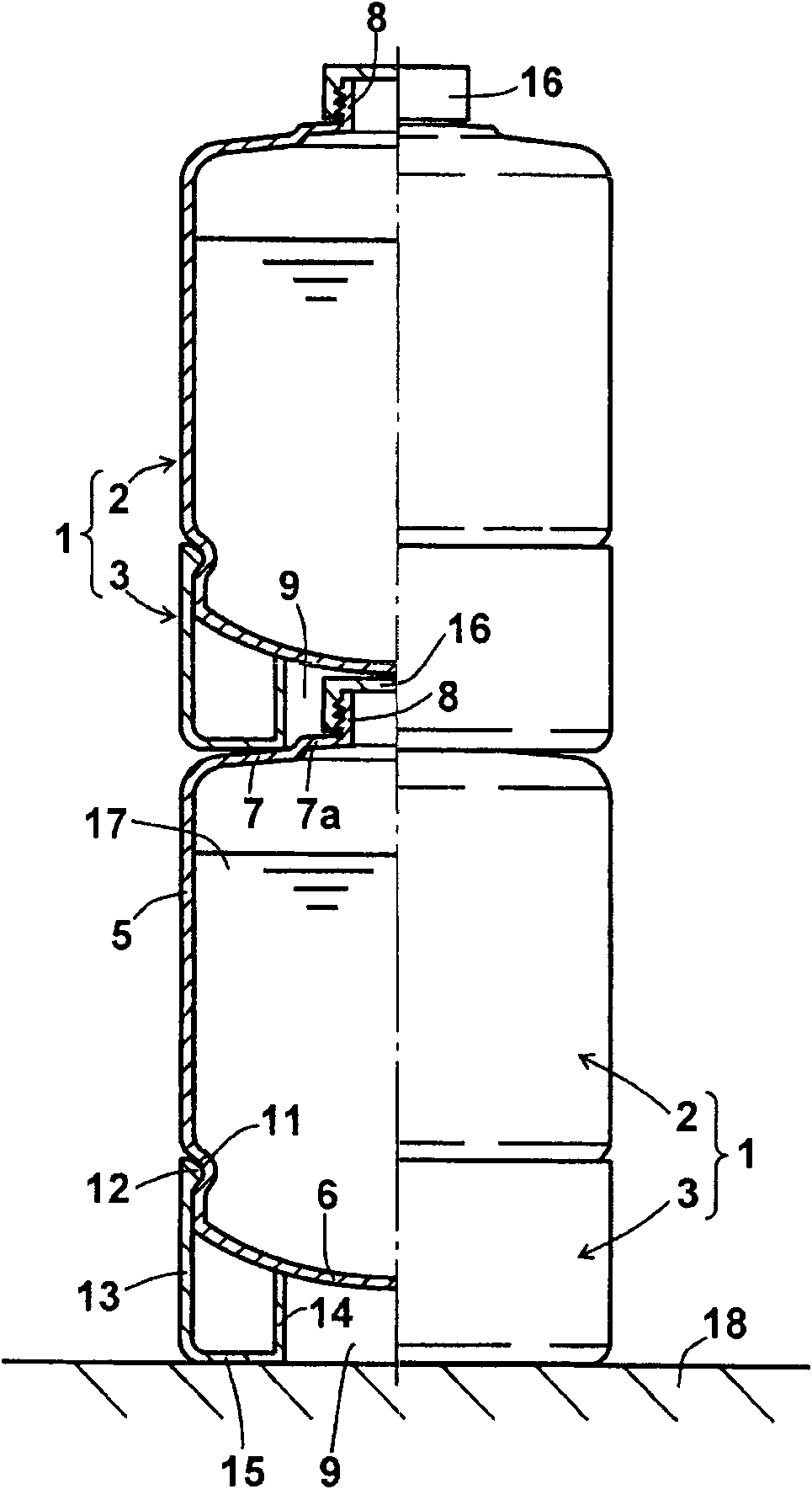 Liquid container, liquid delivering device equipped therewith and liquid delivering method
