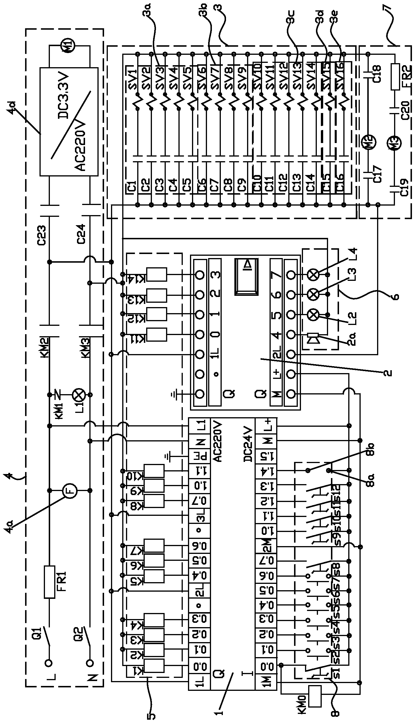 Monitoring circuit of hypersonic flame spraying control system