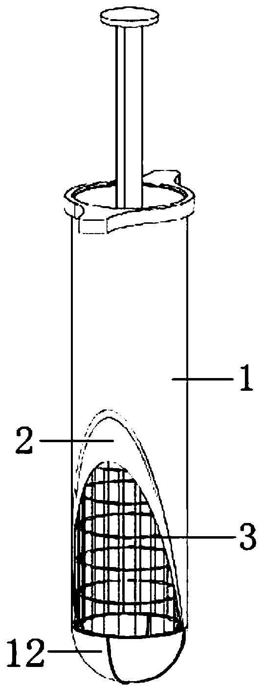 Mixed hemostatic structure and injection type mixed hemostatic device