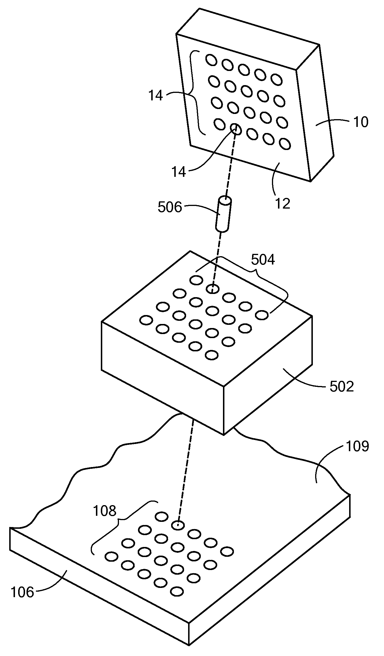 Interconnect device with discrete in-line components