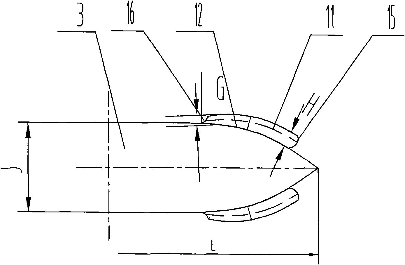 Anti-spattering bow fin of high-speed ship