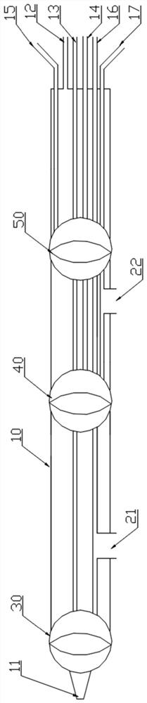 Three-balloon ureteral liquid-gas expansion pipeline suite