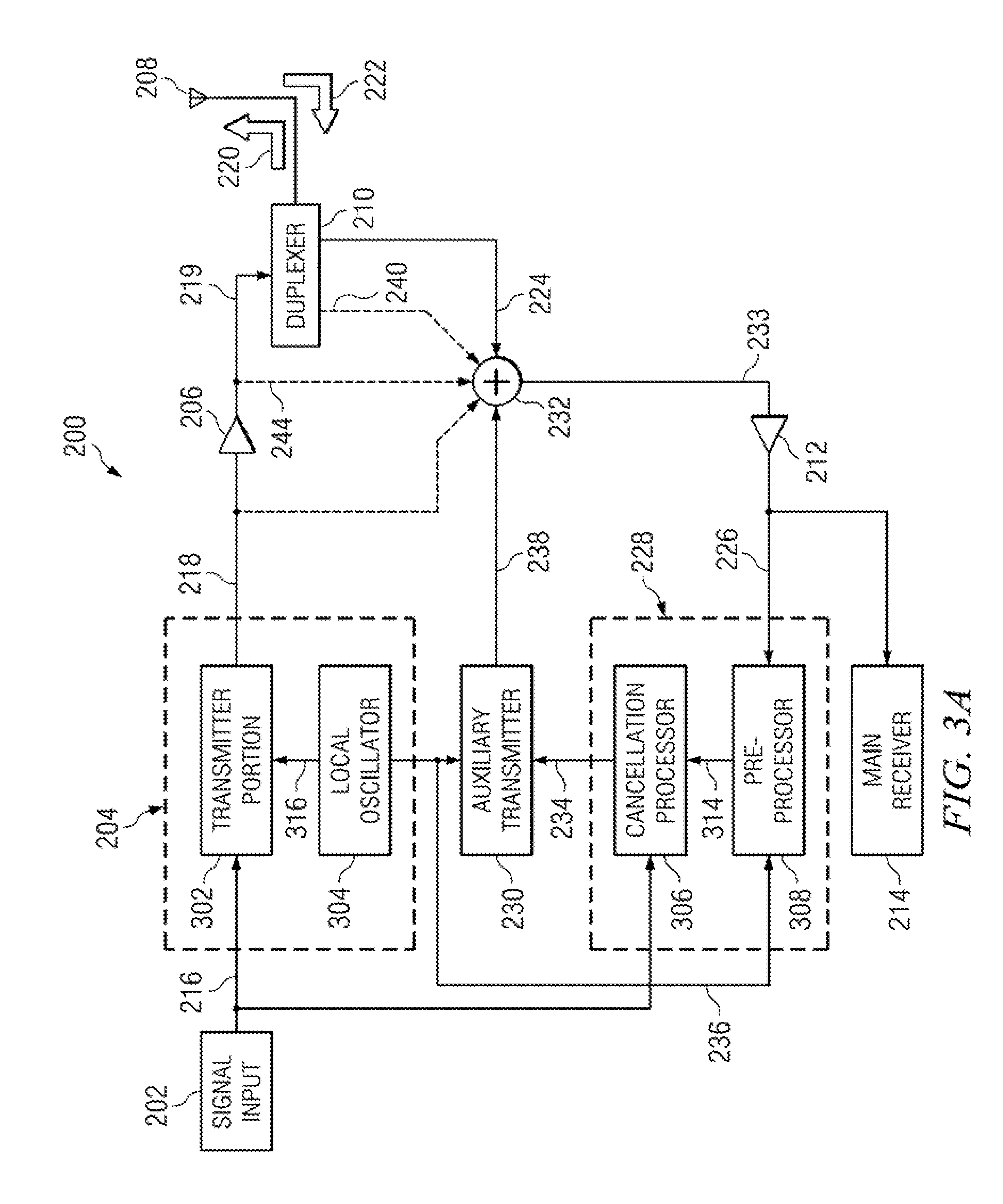 System and method for transmission interference cancellation in full duplex transceiver